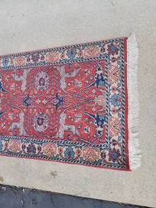 lot 25 image: Burgundy Oushak Pendant Area Rug