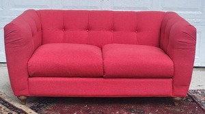 lot 3C image: Stunning Custom Loveseat - Candy Apple Red