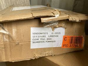 lot 58 image: Large Clear Poly Bags