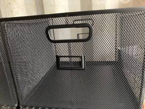 lot 82 image: Black Wire Mesh File Boxes