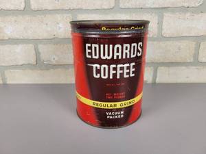 lot 275 image: Vintage 2# Edwards Coffee Can - Marked 10-54