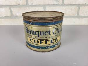lot 279 image: Vintage Banquet Club 1# Coffee Can - Minneapolis - St. Paul, MN - McGarvey Coffee Co. Inc.