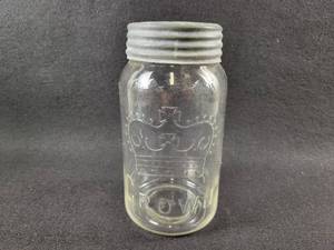 lot 285 image: ca. 1930s CROWN Quart Mason Jar - Dominion Glass Co. Canada