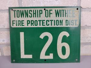 lot 311 image: Vintage Fire Protection District Road Sign - Withee, Clark County, Wisconsin