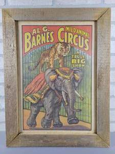 lot 315 image: Vintage Al G. Barnes Wild Animal Circus Poster - 1960 Litho Print From the Circus World Museum in Baraboo, WI
