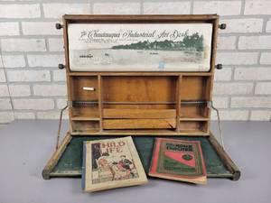 lot 264 image: ca. 1920s The Chautaugua Industrial Art Desk Lewis E. Meyers & Company