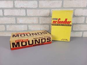 lot 476 image: Vintage MOUNDS and Mr. Goodbar Bulk Package Boxes