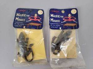 lot 432 image: (2) Vintage New Old Stock Maxie the Mouse Trick Mice Gags