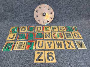 lot 363 image: Early 1900s R. D. Swisher MFG Co. Copper Stencil Disc and Assorted Stencils