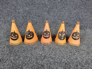 lot 377 image: (5) Vintage Halloween Childrens Party Hats - Plastic