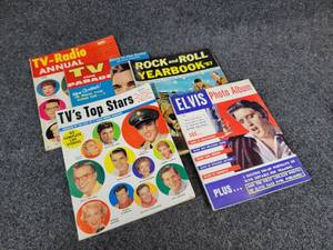 lot 397 image: (5) 1950s Magazines - Elvis Presley, TV-Radio Annual, 1957 Rock & Roll Yearbook and More