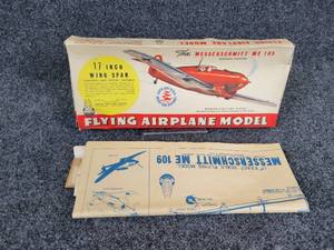 lot 394 image: Vintage Ace Whitman The Messerschmitt ME 109 German Fighter Flying Airplane Model with Original Box