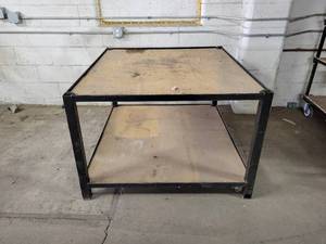 lot 1167 image: Steel & Wood Worktable - Approx. 48 x 44 x 30 - NO SHIPPING
