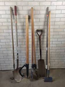 lot 1026 image: Post Hole Digger, Shovels, Hoes and Log Turner - NO SHIPPING