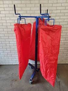 lot 1067 image: JAYPRO Volleyball Triple Net Keepers Rolling Storage Rack and Bags - Nice Condition - NO SHIPPING