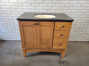 lot 1073 image: Bathroom Vanity and Sink - Soft Close Drawers - NO SHIPPING