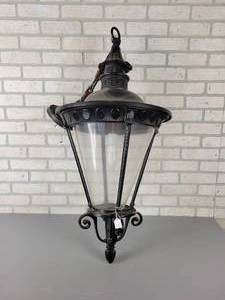 lot 1116 image: LARGE Cast Aluminum Hanging Light - Approx. 40 Tall - NO SHIPPING