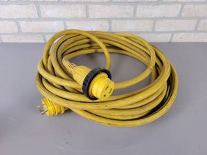 lot 1129 image: Heavy Duty 3-Prong Twist-Lock RV Extension Cord - At Least 25 - 20A 125V