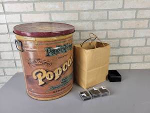 lot 1137 image: (60) Small Acrylic Boxes (2.5 x 2 x 1) and Popcorn Tin - NO SHIPPING