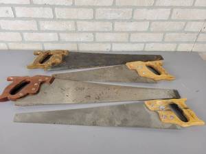 lot 1183 image: (4) Hand Wood Saws - Approx. From 23 to 30 Long Each - NO SHIPPING