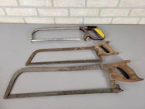 lot 1185 image: (3) Hack Saws - Approx. From 19 to 25 Long Each - NO SHIPPING