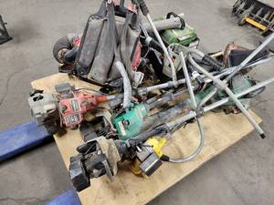 lot 1193 image: Large Lot of Assorted Gas Powered Equipment - Weed Trimmers, Generator, Cut-Off Saw and More - ALL UNTESTED - NO SHIPPING