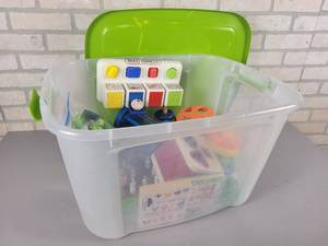 lot 1208 image: Tote of Assorted Childrens Toys - NO SHIPPING