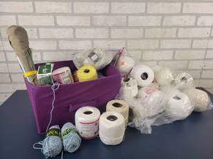 lot 1237 image: Huge Lot of Crochet Thread, Yarn and More