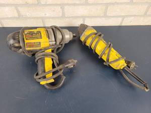 lot 1262 image: DeWalt DW292 12 Impact Gun (Tested and Powers On) and DeWalt Angle Grinder (Not Working)