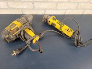 lot 1263 image: DeWalt DW292 12 Impact Gun (Tested and Powers On) and DeWalt Angle Grinder (Not Working)
