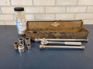 lot 1296 image: S-K Socket Box w Sockets (Not All are S-K) and More