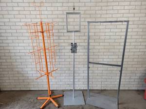 lot 1311 image: (3) Metal Store Display Racks - NO SHIPPING