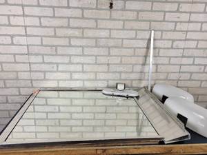 lot 1337 image: (2) Commercial Bathroom Mirrors (30 x 24) and Light Fixture - NO SHIPPING