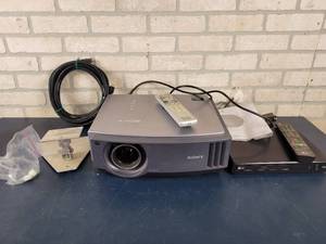 lot 1351 image: SONY Baravia Video Projector - Model VPL-AW15 - Tested and works  LG Blue Ray Player (Untested)