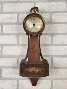 lot 698 image: Vintage SETH THOMAS Banjo 4-Jewel Wall Clock - Approx. 18 Tall