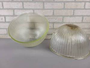 lot 529 image: (2) Antique PYREX WARE Westinghouse Type III Glass Light Covers - NO SHIPPING