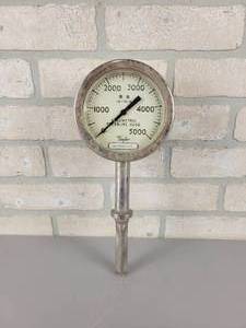 lot 563 image: Vintage Steampunk Chrome Gauge - Approx. 5.25 Diameter