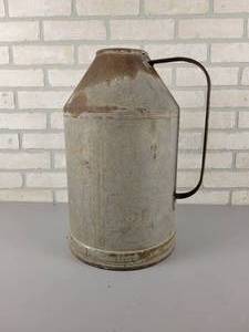 lot 564 image: Antique Steel Cream Can - Approx. 18 tall x 11 Diameter - NO SHIPPING