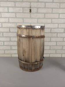 lot 606 image: Vintage Wood Nail Keg - Approx. 19 Tall x 12 Diameter - NO SHIPPING