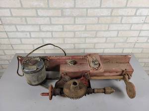 lot 749 image: Antique Champion Blower and Forge Co. Wall Mount Drill Press - No. 108 - NO SHIPPING