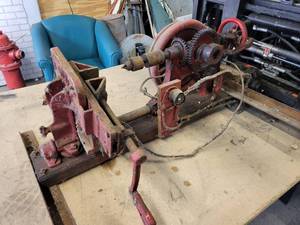 lot 747 image: Antique Champion Blower and Forge Co. Wall Mount Drill Press - NO SHIPPING