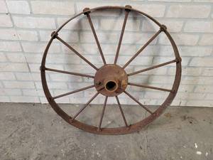 lot 930 image: Antique Steel Wheel - Approx. 28 Diameter - NO SHIPPING