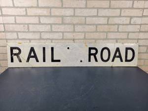 lot 958 image: Aluminum RAILROAD Crossing Sign - Approx. 48 x 9 - NO SHIPPING
