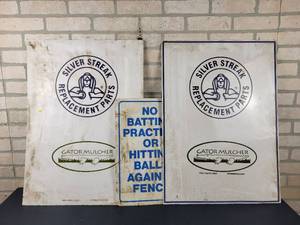 lot 963 image: (3) Metal Signs - NO SHIPPING