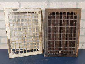 lot 982 image: (2) Vintage Stamped Steel Grates  Registers