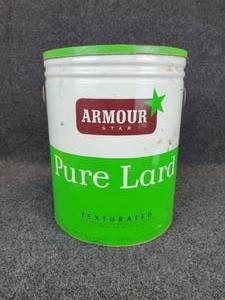 lot 600 image: 50 lb. Armour Star Pure Lard Can - Approx. 15 tall x 12 diameter
