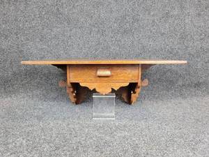 lot 628 image: Antique Wall Shelf with Drawer - Approx. 21 long x 8-12 deep x 8 tall