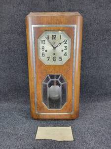 lot 629 image: Antique Manufacture Francoise dArmes & Cycles - Saint-Etienne Wall Clock with Pendulum - Approx. 13 x 8 x 29 NO SHIPPING