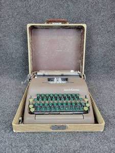 lot 632 image: Vintage Portable Smith-Corona Sterling Typewriter - Approx. 14 x 14 x 6