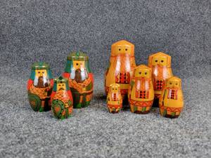 lot 638 image: Pair of USSR Nesting Doll Sets - Tallest is 5-12 tall